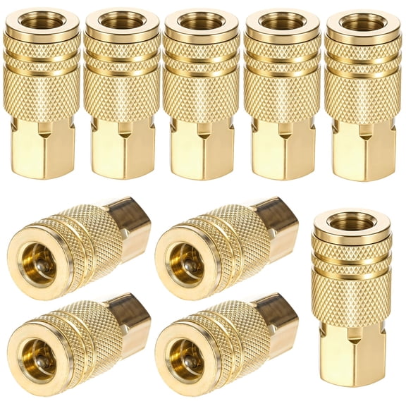 10pcs 1/4 Air Hose Fittings, Air Compressor Quick Connect Fittings, Cast Steel Construction, Quick Release Couplers for Professional and Industrial Use