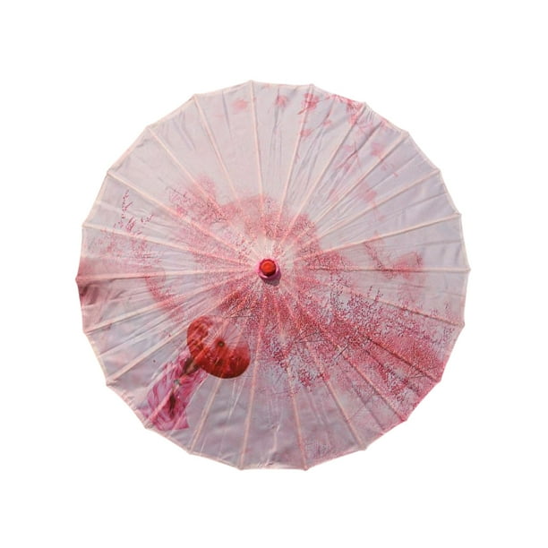 Bewildely Paraguas de tela de seda, estilo chino tradicional, papel al óleo, danza clásica femenina, sombrilla decorativa, disfraz, accesorios de Paraguas de lluvia Tipo 17 Bewildely HA073075-04