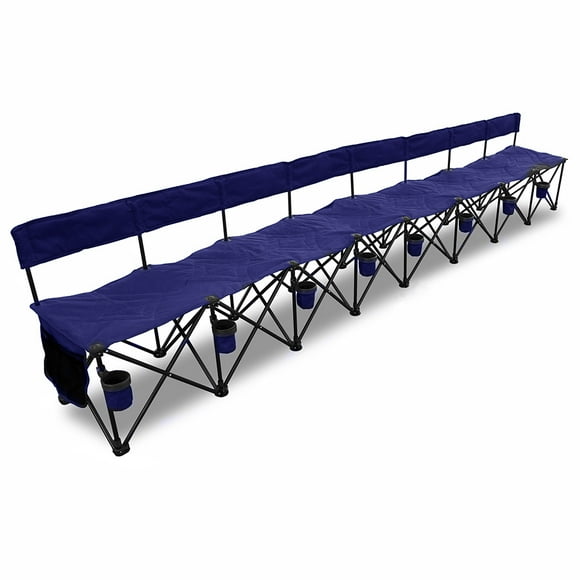 GoTEAM! Banc d'Équipe Pliant Portable Pro 8 Places - Bleu Marine