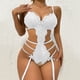 thumbnail image 2 of Gibobby Conjunto ropa interior mujer Conjunto de lencería de talla grande para mujer con tirantes y encaje(Blanco, CH), 2 of 5