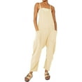 thumbnail image 2 of Womens Loose Oversized Sleeveless Jumpsuit Adjustable Spaghetti Strap Wide Leg Overall Rompers with Pockets, 2 of 5