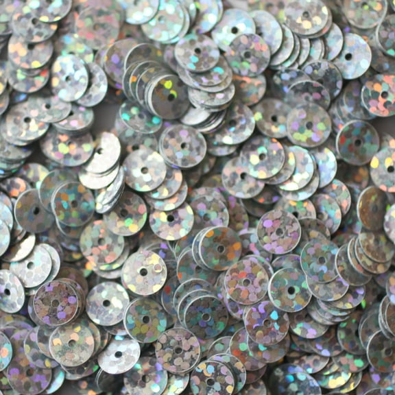 Silver Sequins 6mm Hologram Glitter Multi Reflective Metallic Made in USA
