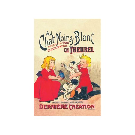 Chat Noir Et Blanc Print Unframed Paper Print 20x30