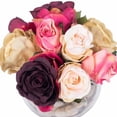 thumbnail image 2 of Vickerman Assorted Roses in Glass Vase with Stones, 2 of 2