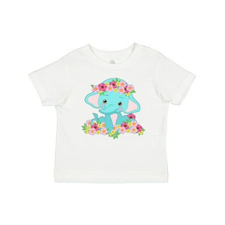 

Inktastic Cute Baby Elephant with Flowers Gift Baby Boy or Baby Girl T-Shirt