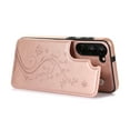 thumbnail image 6 of ELEHOLD Wallet Case for Samsung Galaxy S23 Plus 6.6" Embossed Pattern Magnetic Button Card Holders PU Leather Cover Kickstand Function Shockproof Protective Shell,Rosegold, 6 of 8