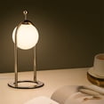 thumbnail image 1 of Tubicen Lampe de Table Moderne en Forme de Globe en Verre, Lampe de Bureau à DEL Intégrée 5 W à Intensité Réglable avec Interrupteur Tactile, Lampe de Chevet pour Chambre à Brancher USB, Luminosité à 4 Niveaux, Lampe de Table Ronde en Boule de Verre, Laiton, 1 of 8
