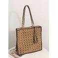 thumbnail image 3 of CoCopeaunts Straw Tote Bag Women Summer Large Beach Bag Handmade Woven Hollow Out Shoulder Bag Handbag for Daily Travel Vacation, 3 of 6
