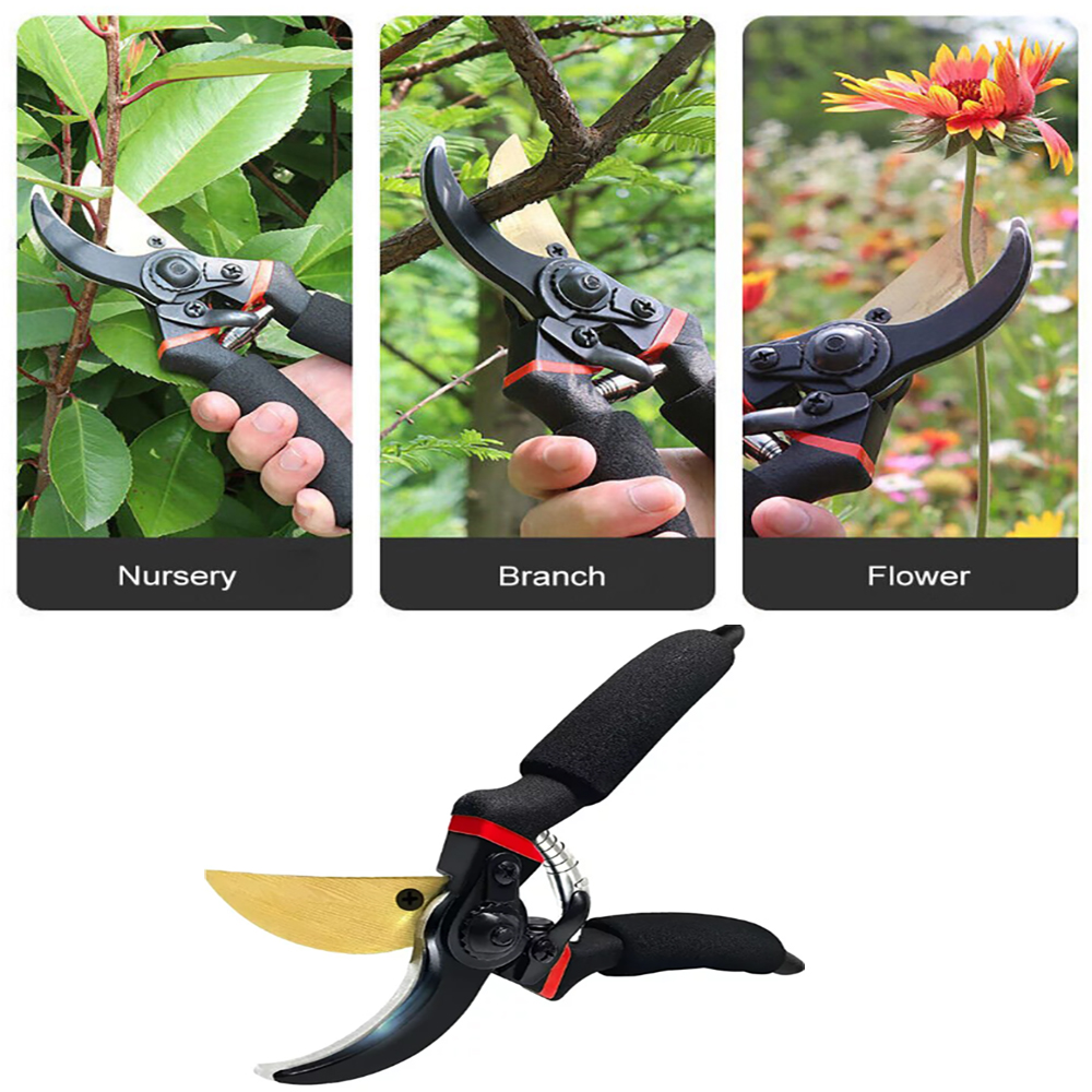 Haokaini 8" Sharp Bypass Pruning Shears Premium Hand Pruner Gardening