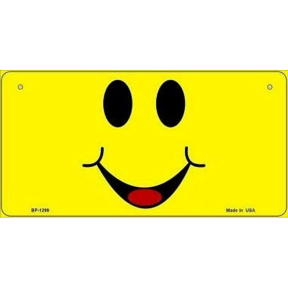 Smart Blonde BP-1299 3 x 6 in. Happy Smiley Novelty Metal Bicycle Plate