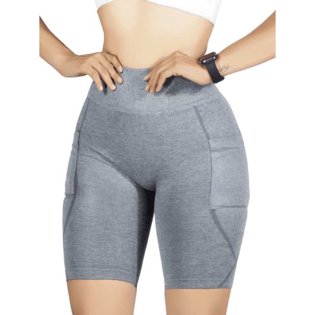 Short para Mujer con Bolsas Deportivo o Casual Unitalla Stretch Push Up Biker, Running, Gym y Entrenamiento Shores
