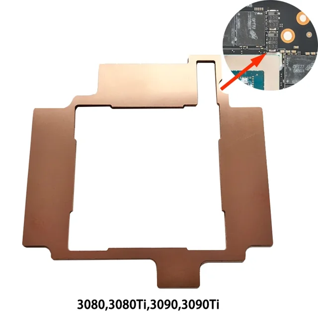 GPU RAM Copper Heat Sink For Radiator Memory Miner RTX 3060 3070 3080 3090 / 5600 5700 GPU Cooling Down 15-40 Degree Thermal Pad typeC Thickness 0.5mm