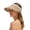 Khaki, variant on Summer Visors for Women Wide Brim Straw Hat Open Top Adjutable Ponytail Packable Foldable Sun Protection Holiday Travel Cap Black One Size