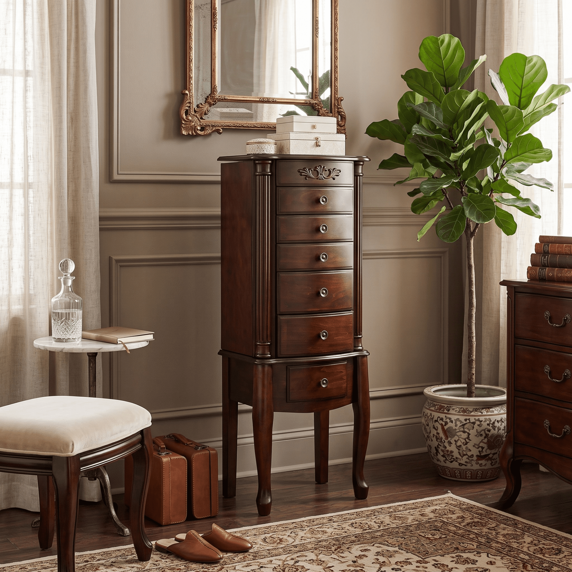 Hives & Honey Morgan Jewelry Armoire - Walnut