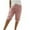 Pink, variant on Simua Women's Knee Length Shorts Striped Elastic Waist with Pockets Bermuda Shorts for Women