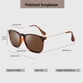 thumbnail image 4 of Women's Trendy Square Metal Arm Sunglasses- Tortoise Shell Frame - Brown Lens, 4 of 4