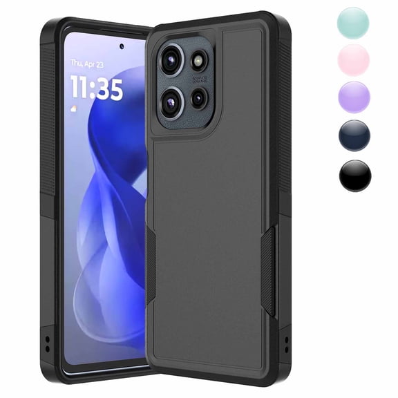 For Motorola Moto G Power 5G 2025 Case，Sturdy Durable Cover Cute Bumper Case for Moto G Power 5G 2025，Njjex Military Grade Protection Dual Layer Shockproof Heavy Duty Rugged Phone Case - Black