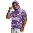 thumbnail image 2 of UDAUDU Camo Shitr for Men with Hood Lightweight Breathable Short Sleeve Hoodies Athletic Fall Trendy Tops Purple 2XL, 2 of 9