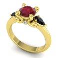 thumbnail image 2 of 2.50 T.C.W Elegant Design Round Cut Red Ruby & Black Onyx Gemstone Ring for Birthday Gift Solid 18K Yellow Gold Size 9 by Diamond-Capitals, 2 of 8