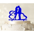 thumbnail image 1 of Wedding Couple Cake Topper With Heart Personalized Cake Topper Color Option Available 6-7 Inches Wide, 1 of 1