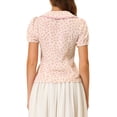 thumbnail image 3 of INSPIRE CHIC Women's Floral Lace Trim Peter Pan Collar Blouse Tops, 3 of 5