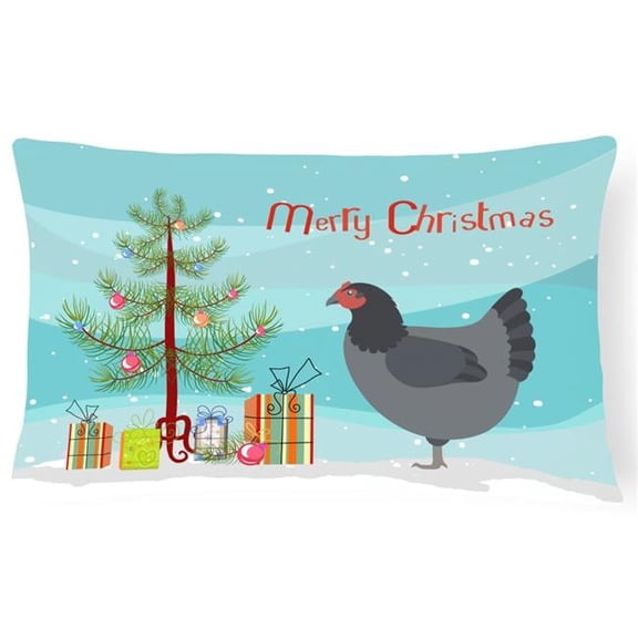 Carolines Treasures BB9202PW1216 Jersey Giant Chicken Christmas Canvas Fabric Decorative Pillow, Teal, 12H x16W,