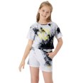 thumbnail image 3 of Topgal 100% Cotton Tie Dye Black & White Crop Top & Shorts Clothes Set Outfit for Big Girls Size 12/14, 3 of 5
