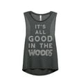 thumbnail image 1 of Thread Tank All Good In The Woods Women's Sleeveless Muscle Tank Top Charcoal Small, 1 of 4