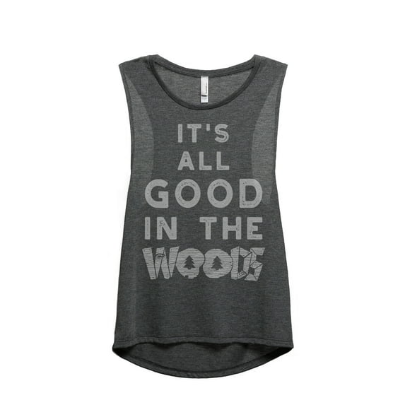 Thread Tank All Good In The Woods Women's Sleeveless Muscle Tank Top Charcoal Small