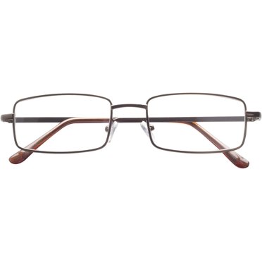 Dr. Dean Edell Basic Metal 3/4 Bronze Eye Rectangle with Brown Plastic Temple Tips and Case,  1.50