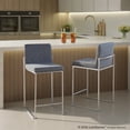 thumbnail image 2 of LumiSource Stainless Steel, Charcoal Fabric Fuji High Back Counter Stool - Set of 2, 2 of 9