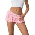 thumbnail image 2 of Rezuofi 2 Pcs Ruffle Bloomer Shorts, Layered Ruffled Bloomers for Women, Cute Lace Mini Bow, Going Out Concert Music Festival, 2 of 7