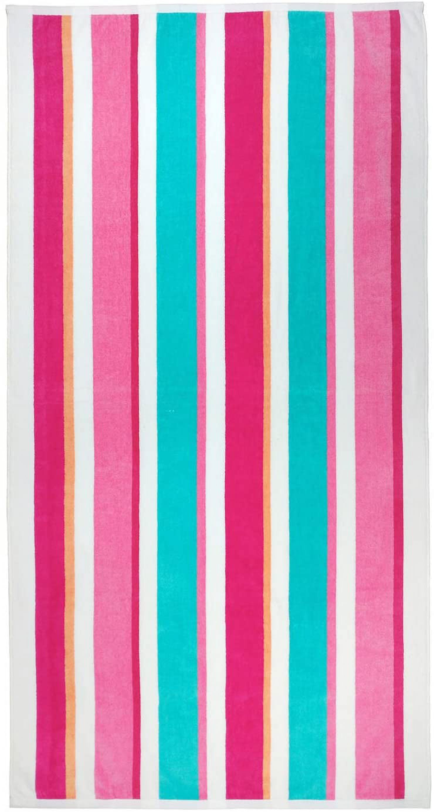 Kaufman 24 Pack 100% Cotton Multicolor Joey Cabana Stripe Beach Pool Towel 32" x 62"