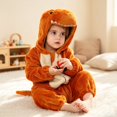 thumbnail image 2 of YunPes Toddler Kids Animal Onesie Cute 3D Hood Soft Flannel Long Sleeve Jumpsuit Zipper Closured Fall Winter Warm Cozy Loungewear, 2 of 5