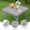 thumbnail image 4 of Gray Christmas Snowflake Pattern Square Fitted Tablecloth with Elastic Edge,Square Table Cover,Washable Elastic Table Cover for Home Kitchen Party Decor 36"x36", 4 of 6