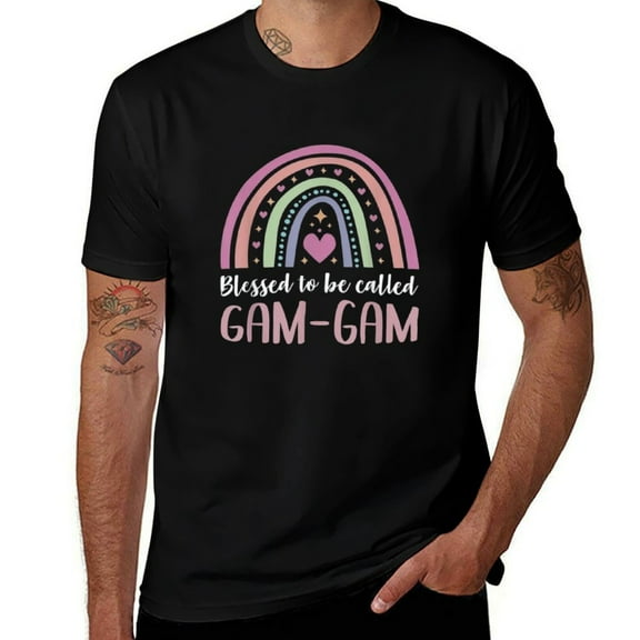Gam-Gam for Grandma Mothers Day Mens T Shirts Cotton Short Sleeve T-Shirt Crew Neck Tees Casual Shirt