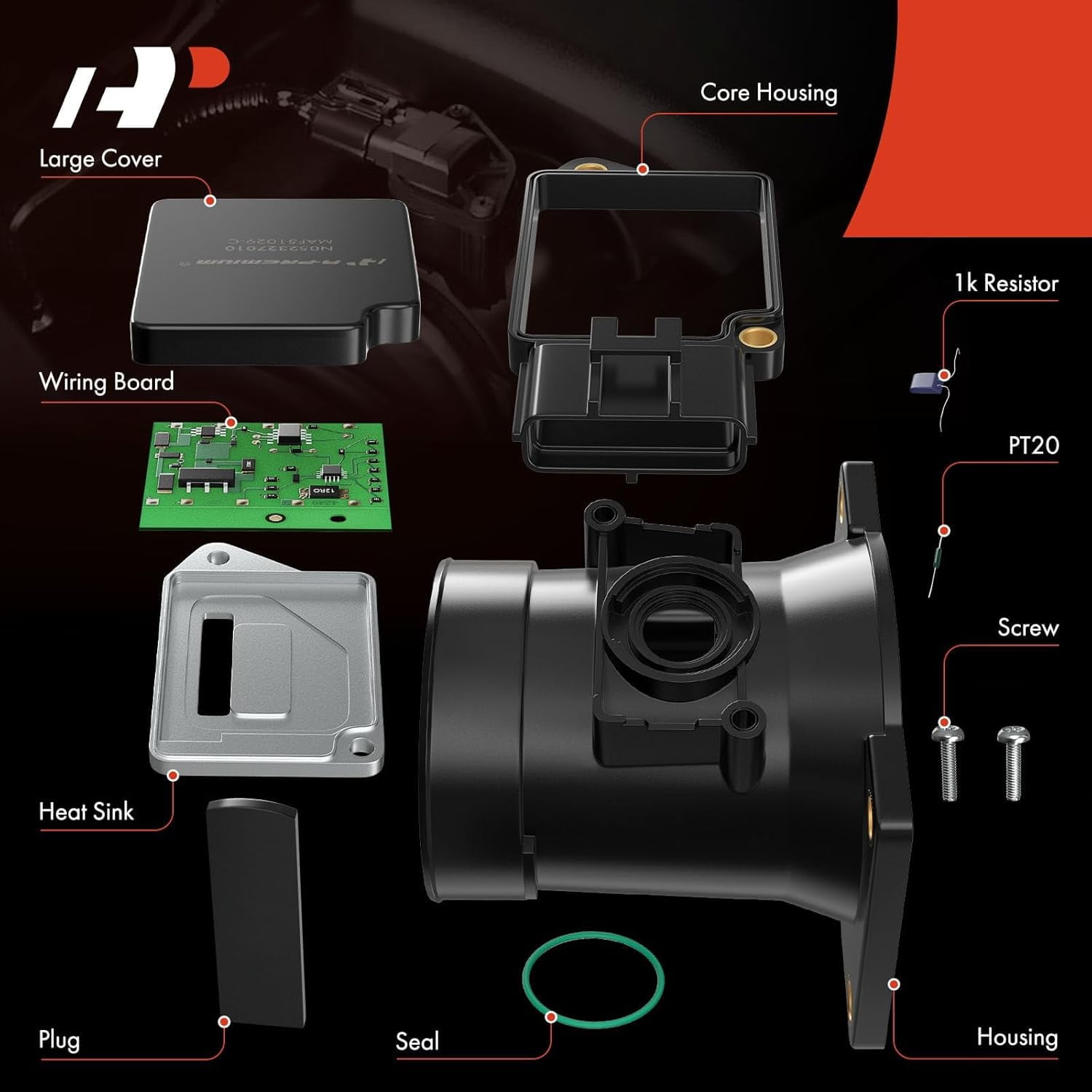 A-Premium Mass Air Flow Sensor Meter MAF [4-Pins] Compatible with Ford F-150 Heritage, Taurus, Crown Victoria, Windstar, Contour & Lincoln Town Car & Mercury Sable, Cougar, Grand Marquis, Mystique