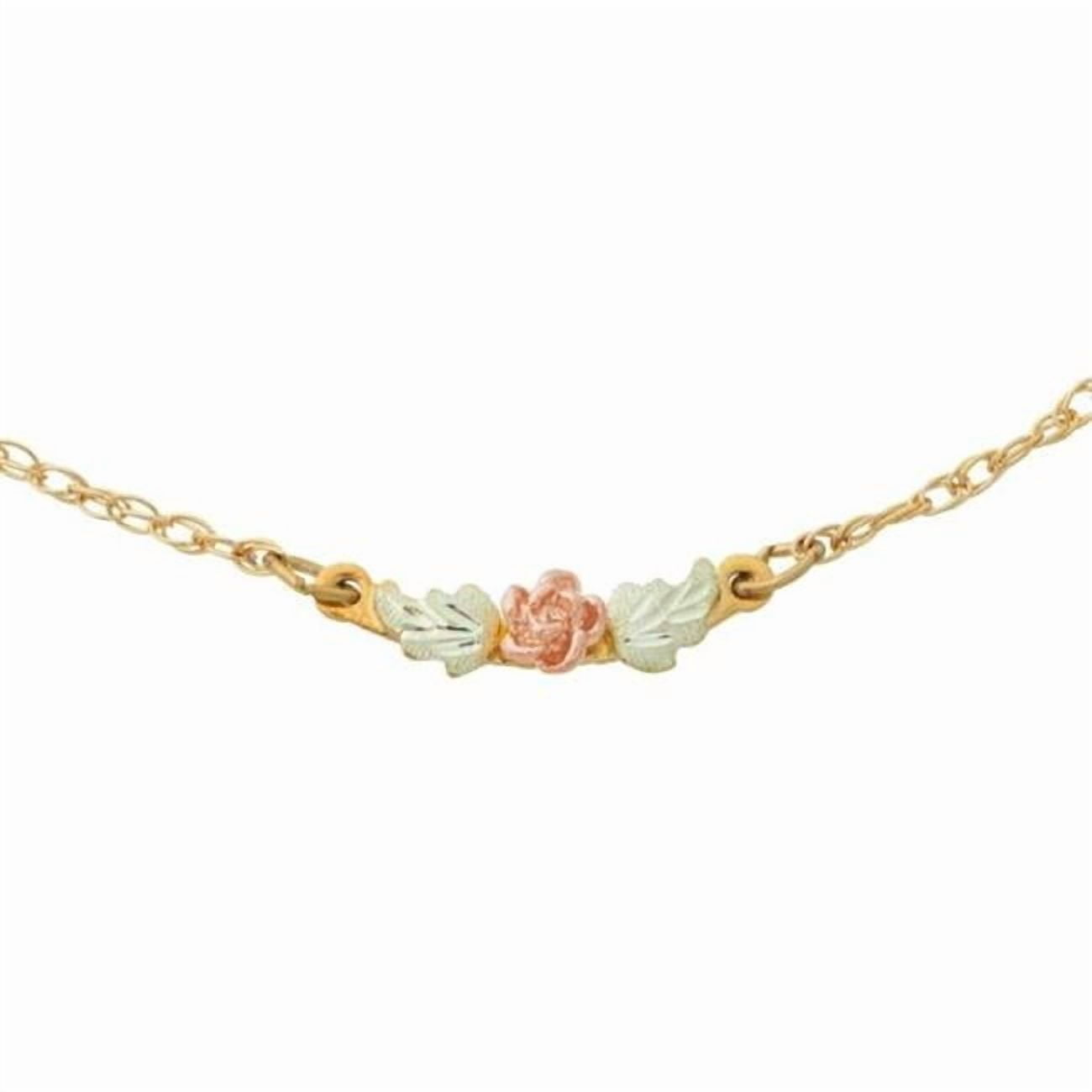 Black Hills Gold 10kt & 12kt Leaf Accented Swirled Vine Bracelet