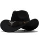 thumbnail image 2 of West-sombrero de vaquero para Hombre, gorro de lana negra para mujer, sombrero de Jazz para vaquera, sombrero grande para Hombre, 56-58Cm, 2 of 4