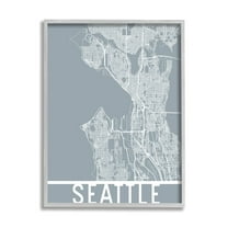 Stupell Industries Seattle City Street Map Geometric Transportation Grid Washington, 16 x 20, Design by Daphne Polselli