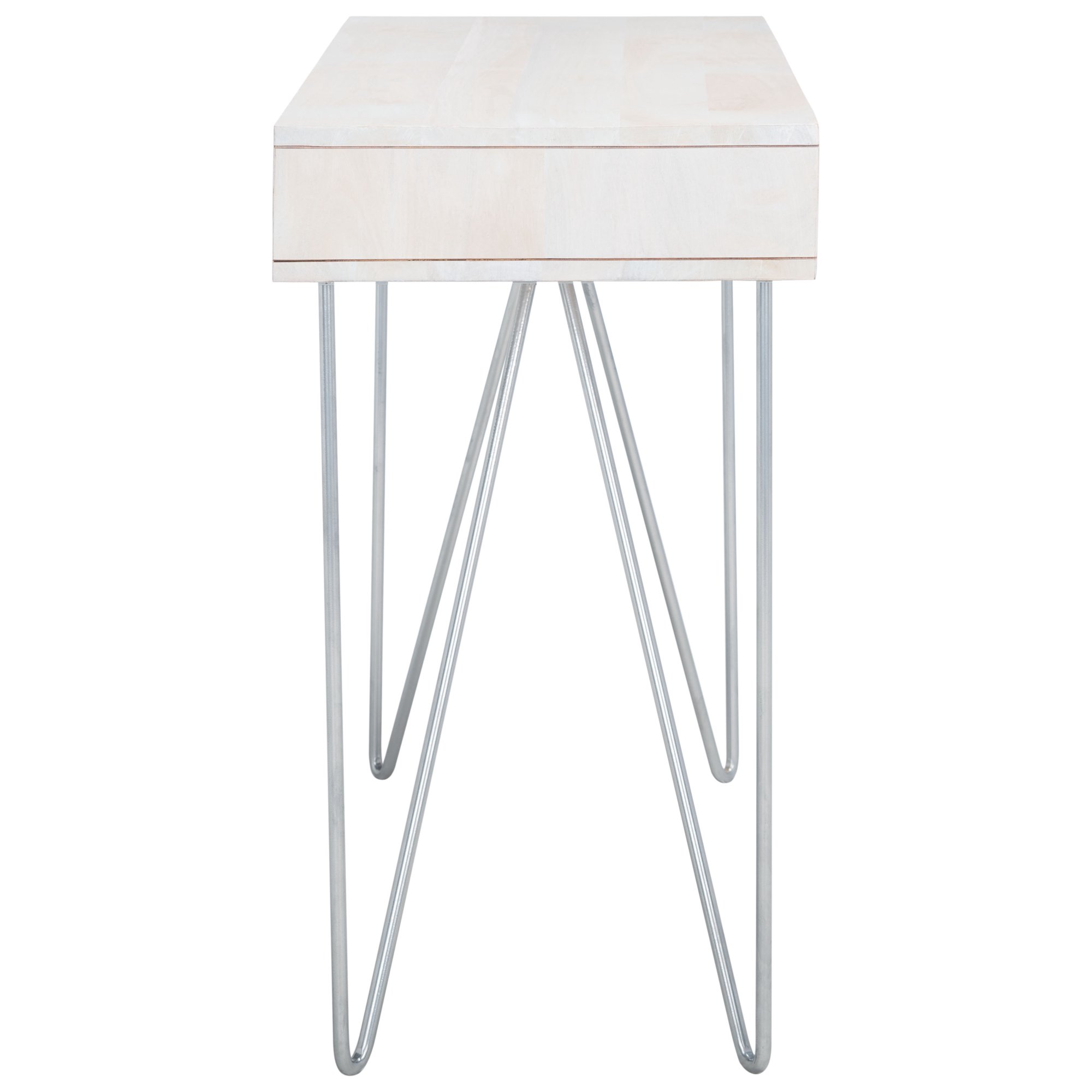 SAFAVIEH Raveena Mid-Century w/ Drawer Writing Desk, Mix White/Silver