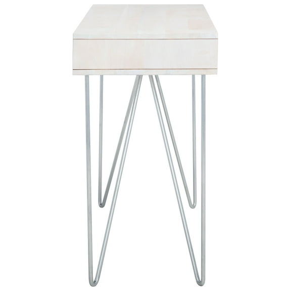SAFAVIEH Raveena Mid-Century w/ Drawer Writing Desk, Mix White/Silver