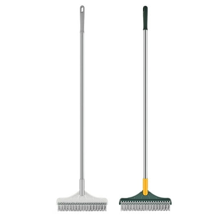 

Floor Scrub Brush|Grout Brush with Long Handle|3-in-1 Shower Scrubber 180degrees Rotating Brush Head Household Cleaning Brushes Stiff Bristle Bathroom Gadgets for Patio Kitchen Wall Deck