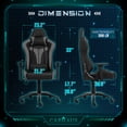 thumbnail image 2 of CAPHAUS Commercial Grade Gaming Chair, Upgraded Cylinder & 3D Armrest, Ergonomic Video Game Chair, Adjustable Height Office Chair, Racing Swivel Recliner, Headrest & Lumbar Support, Grey, 2 of 9