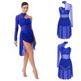 thumbnail image 7 of iiniim Lyrical Costumes for Women Chiffon Ballet Dance Dress Modern Contemporary Leotard Skirted Royal Blue S, 7 of 7