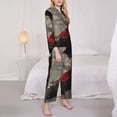 thumbnail image 3 of Kdxio Ensemble de Pyjama à Capuche Rouge Foncé pour Femmes, 2 Pcs, Manches Longues, Grande Taille, avec Poches-Petit, 3 of 7