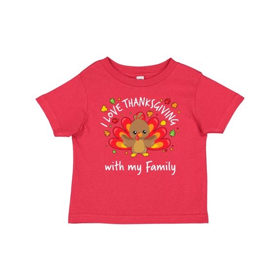 Inktastic I Love Thanksgiving with my Family-happy turkey Boys or Girls Baby T-Shirt