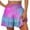 B Purple, variant on Women's Summer Casual Shorts Elastic High Waisted Ruffle Tiered Flowy Skorts for Woman Striped Print Daily Beach Lounge Shorts Size S-2XL