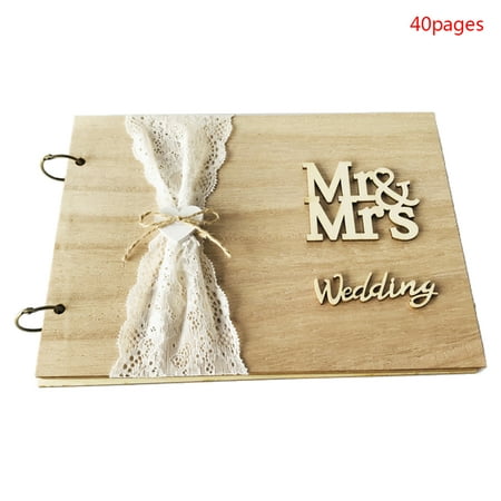 

Mr&Mrs Wedding Guest Book Personalized Rustic Wooden Signature Guestbook DIY Pho