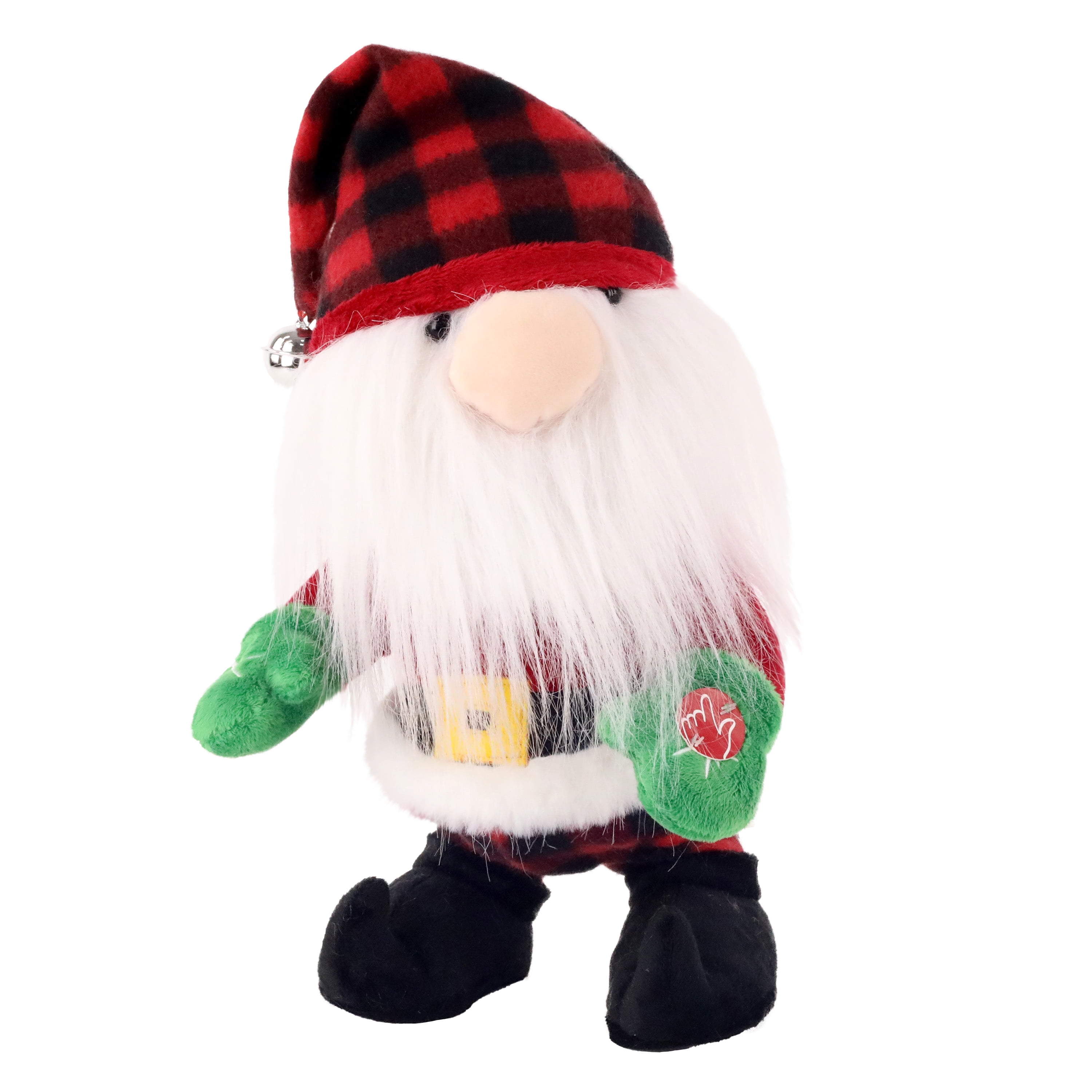 Holiday Time Animated Walking and Singing Gnome Plush